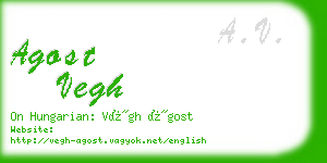 agost vegh business card